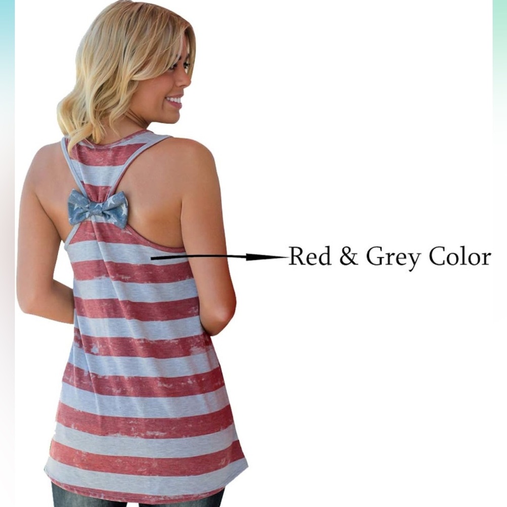 Women's American Flag Racerback Tank - Picture 2 of 10